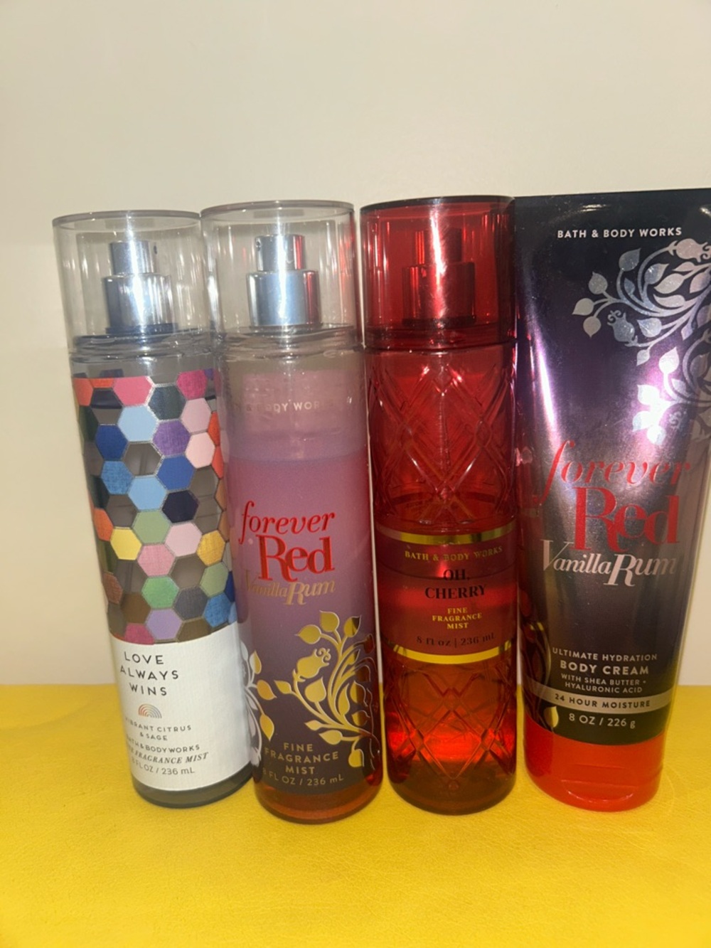 Bath & Body Works Red & Purple Fragrance Mist and Lotion Set